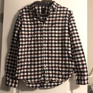 Navy/Red plaid Button Down Shirt